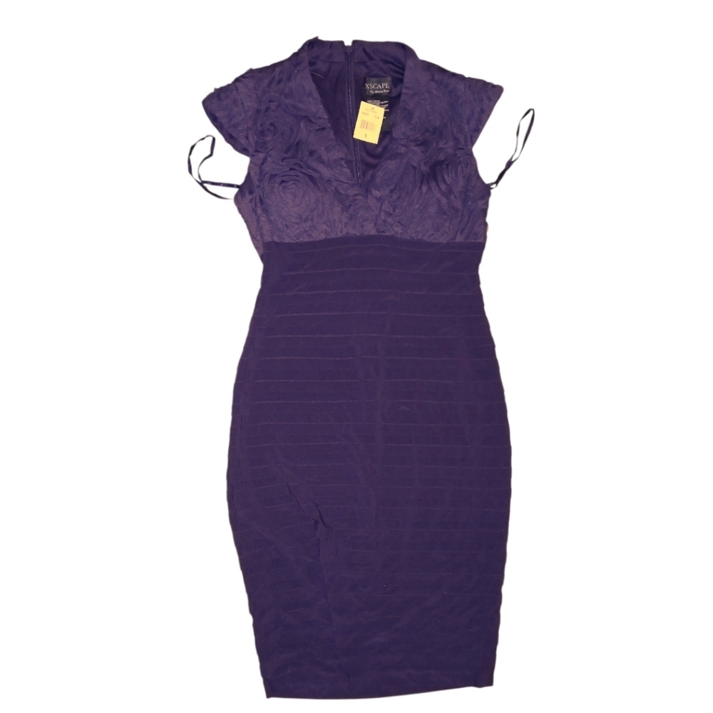 NWT Xscape by By Joanna Chen Plum Special Occasion Dress Size 8